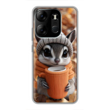 Печатный чехол «Зверята с кофе» для Tecno Spark Go 2023 (BF7)