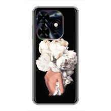 Чехлы (ART) Цветы на Tecno Spark Go 2024 (BG6) (VPrint) (Білі квіти)