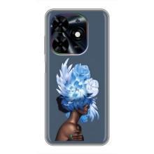 Чехлы (ART) Цветы на Tecno Spark Go 2024 (BG6) (VPrint) (Квіти на голові)
