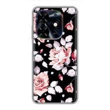 Чохли з квітами для Tecno Spark Go 2024 (BG6) (VPrint) (Квіти на чорному)
