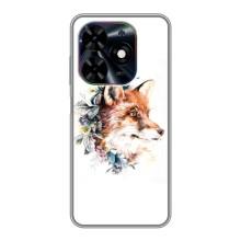 Чохли з картинкою Лисичка для Tecno Spark Go 2024 (BG6) (VPrint) (Лиса в квітах)
