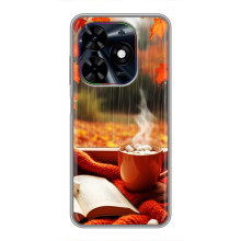 Чехол с уникальным дизайном «Осень с кофе» для Tecno Spark Go 2024 (BG6) – Кофе и дождь