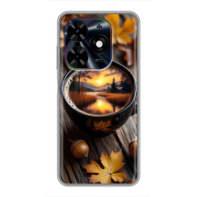 Чехол с уникальным дизайном «Осень с кофе» для Tecno Spark Go 2024 (BG6) – Тёмный кофе