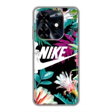 Силиконовый Чехол на Tecno Spark Go 2024 (BG6) с картинкой Nike (Цветочный Nike)