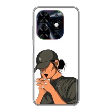 Силіконовый Чохол на Tecno Spark Go 2024 (BG6) з картинкой Модных девушек (У зеленому)