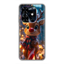 Яркий чехол для Tecno Spark Go 2024 (BG6) с Зимними Оленятами – Олень в шарфе