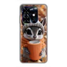 Печатный чехол «Зверята с кофе» для Tecno Spark Go 2024 (BG6)