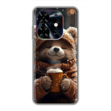 Печатный чехол «Зверята с кофе» для Tecno Spark Go 2024 (BG6) – Мишка с кофе