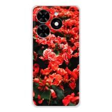 Чехлы с Цветами для Tecno Spark Go 2025 (VPrint) (Цветы красные)
