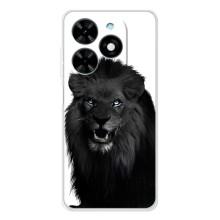 Чехлы с картинками животных Tecno Spark Go 2025 (Черный ЛЕВ)