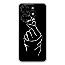 Чехлы (Знак сердечка) на Tecno Spark Go 2025 – Сердце на черном