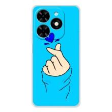 Чехлы (Знак сердечка) на Tecno Spark Go 2025 – Сердце на синем