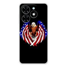 Чехол Флаг USA для Tecno Spark Go 2025 – Крылья США