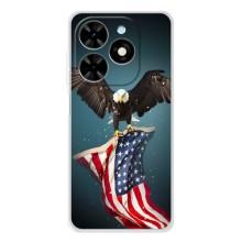 Чехол Флаг USA для Tecno Spark Go 2025 – Орел и флаг