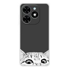 Чехол на Спарк Гоу 2025 с Котами (VPrint) (Выглядывает кот)