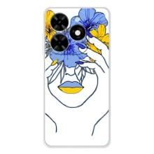 Чехол на Tecno Spark Go 2025 Украинский дизайн – Украинка на всю голову