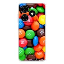 Чехол с изображением  вкусной еды для Tecno Spark Go 2025 – Разноцветные M&M'S