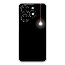 Чехол с картинками на черном фоне для Tecno Spark Go 2025 – Лампочка
