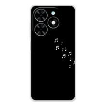 Чехол с картинками на черном фоне для Tecno Spark Go 2025 – Ноты