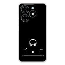 Чехол с картинками на черном фоне для Tecno Spark Go 2025 – Плеер