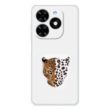 Чохол з леопардовим принтом на Tecno Spark Go 2025 (Леопард на білому)