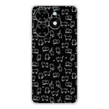 Чехол с принтом для Tecno Spark Go 2025 (AlphaPrint) Модные коты (Меленькие котики)