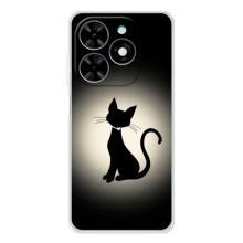 Чехол с принтом для Tecno Spark Go 2025 (AlphaPrint) Модные коты (Силуэт котика)