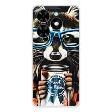 Чехол с принтом для Спарк Гоу 2025 - (Прикольные) (AlphaPrint) (Енот с банкой)