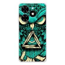 Чохол з пташками на Tecno Spark Go 2025 (VPrint) – Сова з оком