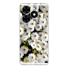 Чохол з ромашками на Tecno Spark Go 2025 – Рамка в ромашках