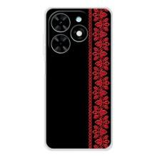Силиконовый Чехол на Tecno Spark Go 2025 с картинкой Вышиванки – Вышиванка на черном
