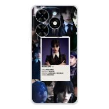 Чехлы Венсдей на Tecno Spark Go 2025 Уэнсдей (AlphaPrint) (коллаж Уэнздей)