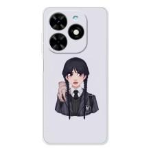 Чехлы Венсдей на Tecno Spark Go 2025 Уэнсдей (AlphaPrint) (Уэнздей и Вещь)