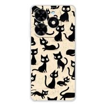 Чехол с рисунком кот на Tecno Spark Go 2025 (Черные коты)