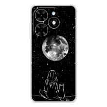 Чехол с рисунком кот на Tecno Spark Go 2025 (Девушка с котом)