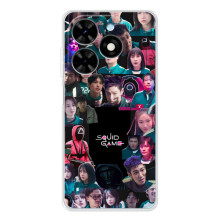 Чохол Гра в кальмара для Tecno Spark Go 2025 – Колаж гра кальмара