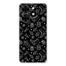 Новогодние, Праздничные Чехлы для Tecno Spark Go 2025 - 2024 год (Новогодний фон)