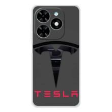 Силіконовий бампер з картинкою машини на Tecno Spark Go 2025 (Logo TESLA)