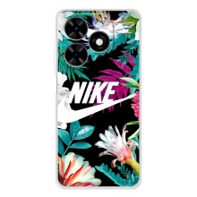 Силіконовый Чохол на Tecno Spark Go 2025 з картинкою НАЙК (Квітковий Nike)