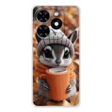Печатный чехол «Зверята с кофе» для Tecno Spark Go 2025