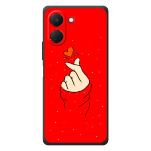 Чехлы (Знак сердечка) на TECNO Spark Go 3 – Сердце на красном