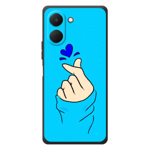 Чехлы (Знак сердечка) на TECNO Spark Go 3 – Сердце на синем