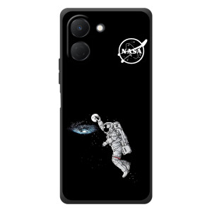 Силиконовый бампер с принтом "Наса" на TECNO Spark Go 3 – Космонавт баскетболист