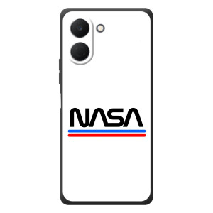 Силиконовый бампер с принтом "Наса" на TECNO Spark Go 3 – NASA на белом фоне
