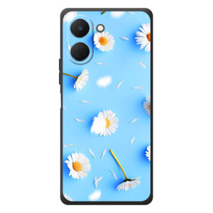 Чехол с Цветами для TECNO Spark Go 3 – ромашки на голубом