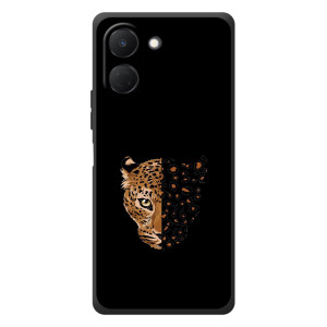 Чехол с леопардовым принтом на TECNO Spark Go 3 (Леопард на черном)