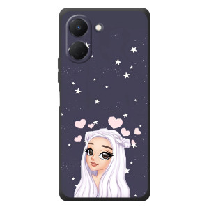 Чехол Стильные девушки на TECNO Spark Go 3 – Девушка и сердечки
