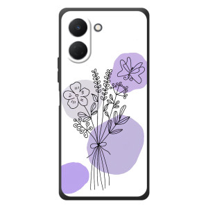 Силиконовый чехол с принтом в цветах на TECNO Spark Go 3