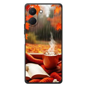 Чехол с уникальным дизайном «Осень с кофе» для TECNO Spark Go 3