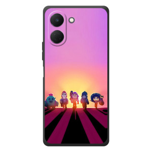 Силіконовый Чохол на TECNO Spark Go 3 з картинкою Brawl Stars (Персонажі на заході сонця)
